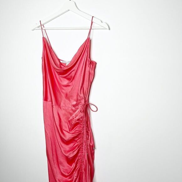 VERONICA BEARD Natasha Satin Rushed Maxi Dress - Picture 4 of 11